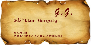 Götter Gergely névjegykártya